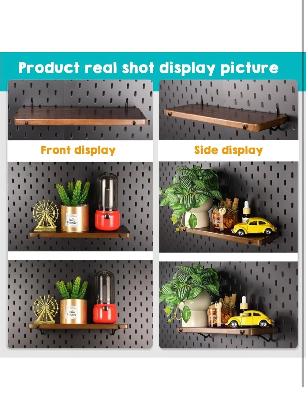 Sempoma 2-Pak Pegboard Shelves In Walnut w/ Mounting Hardware/Instructions